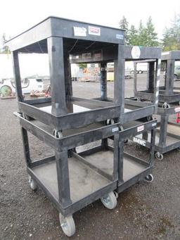 2' X 3' DOUBLE TRAY RUBBERMAID CART & (3) 2' X 3' DOUBLE TRAY ULINE CARTS