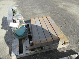 CAMPBELL HAUSFELD AIR COMPRESSOR *NON-RUNNING, & (5) 4.5'' X 4.5'' X 3' STEEL BALLASTS
