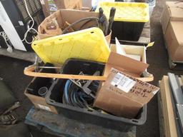GARDEN HOSE, (2) BOLT CUTTERS, (3) HAND SAWS, & ASSORTED AIR TOOLS, HAND TOOLS, AIR HOSES, & CLAMPS
