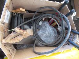 GARDEN HOSE, (2) BOLT CUTTERS, (3) HAND SAWS, & ASSORTED AIR TOOLS, HAND TOOLS, AIR HOSES, & CLAMPS