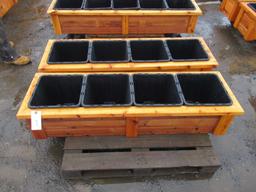 (2) 60'' X 18'' 4-POT CEDAR PLANTER BOXES