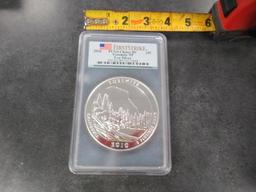 2010 5OZ SILVER YOSEMITE NP FIRST STRIKE COIN