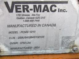 2004 VER-MAC PCMS1210 TOWABLE SOLAR DIGITAL MESSAGE BOARD