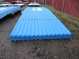 (30) 142'' X 36 3/4'' BLUE PVC SYNTHETIC RESIN POLYESTER CORRUGATED ROOF SHEETS (UNUSED)
