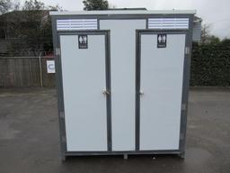 2024 MOBE PORTABLE BATHROOM W/ (2) SEPARATE STALLS (UNUSED)