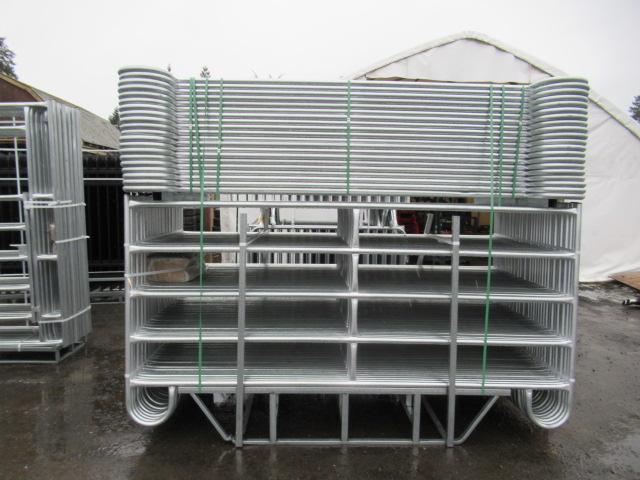 2024 GALVANIZED CORRAL PANELS - (56) 10' X 5' PANELS & CONNECTORS (UNUSED)