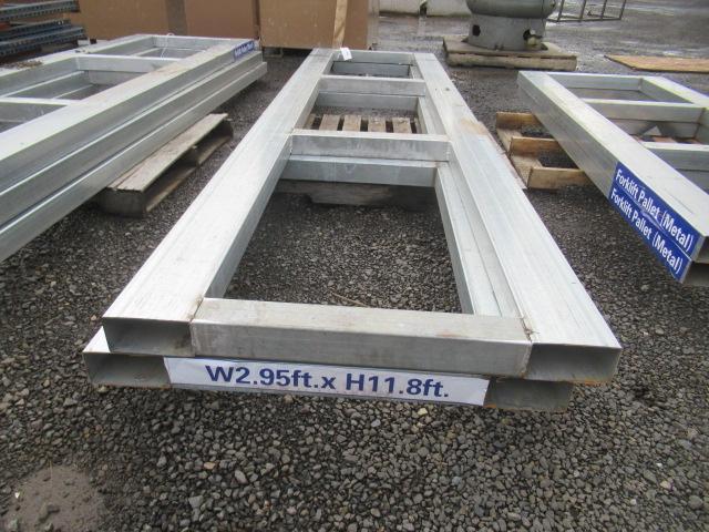 (2) 142'' X 36'' METAL FORKLIFT PALLETS