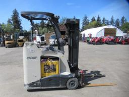 2014 CROWN NARROW ISLE STAND UP 36V ELECTRIC FORKLIFT