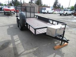 2003 CARSON 15' TANDEM AXLE FLATBED UTILITY TRAILER