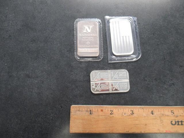 (3) 1OZ SILVER BARS