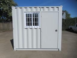 2024 9' SHIPPING CONTAINER W/ SIDE MAN DOOR & WINDOW (UNUSED)