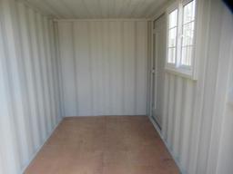 2024 8' SHIPPING CONTAINER W/ SIDE MAN DOOR & WINDOW (UNUSED)