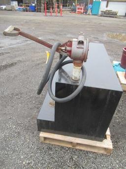 TRUCK SLIP FUEL TANK W/ MANUAL PUMP, HOSE & NOZZLE