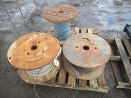 (3) ASSORTED WIRE REELS W/ 600V WIRE