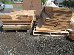 (8) 3' X 8' X 3/4'' SHEETS OF PLYWOOD, APPROX (20) 3' X 8' X 1/2'' SHELVING BOARDS, & ASSORTED 14''