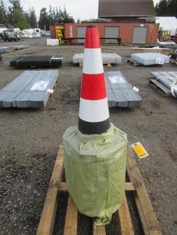 (20) 2024 SIMPLE SPACE 15'' X 27'' FLUORESCENT SAFETY TRAFFIC CONES (UNUSED)