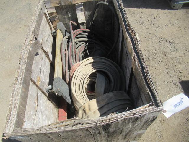 SAWHORSE, DOLLY, & ASSORTED FIRE HOSES