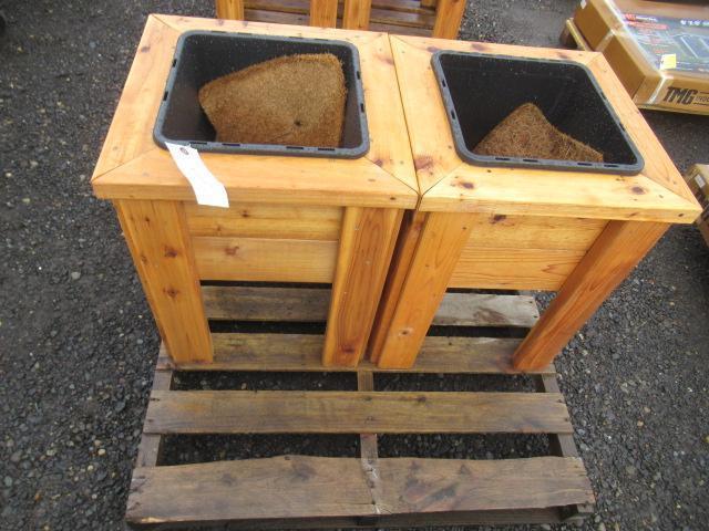 (2) 20'' X 20'' 1-POT CEDAR PLANTER BOXES (UNUSED)