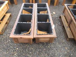 (2) 5' X 18'' 4-POT CEDAR PLANTER BOXES (UNUSED)