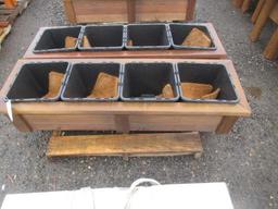 (2) 5' X 18'' 4-POT CEDAR PLANTER BOXES (UNUSED)