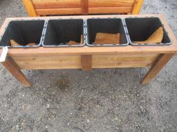 (1) 5' X 18'' 4-POT CEDAR PLANTER BOX (UNUSED)