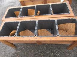 (2) 5' X 18'' 4-POT CEDAR PLANTER BOXES (UNUSED)