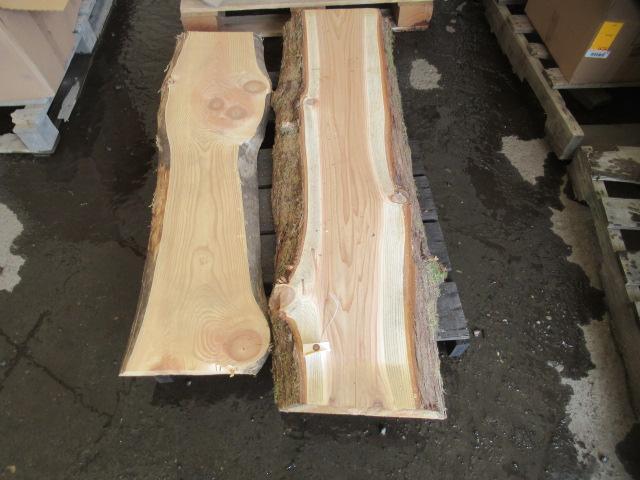 (1) 3.5'' X 16'' X 55'' & (1) 1.5'' X 12'' X 50'' LIVE EDGE SLABS