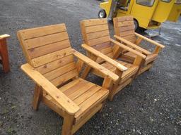 (3) CEDAR OUTDOOR LOUNGE CHAIRS (UNUSED)