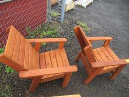 (2) CEDAR OUTDOOR LOUNGE CHAIRS (UNUSED)