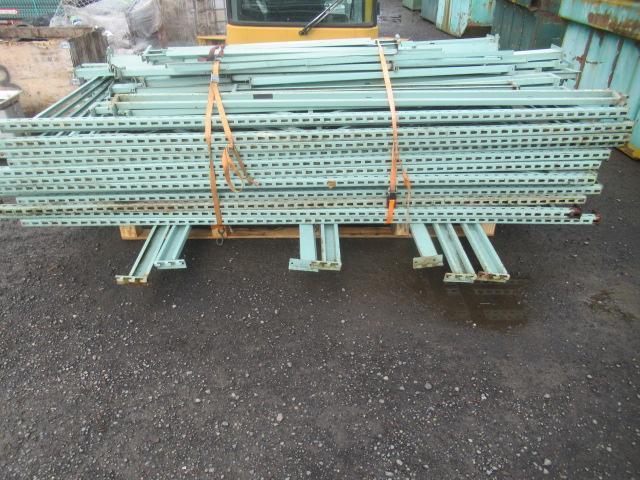 ASSORTED WOOD SHELVING BOARDS, & PALLET RACKING - APPROX (12) 10' X 4' UPRIGHTS, (20) 8' CROSS ARMS,