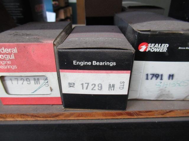 CONTENTS OF SHELF - ASSORTED ENGINE BEARINGS