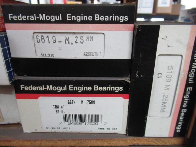 CONTENTS OF SHELF - ASSORTED ENGINE BEARINGS