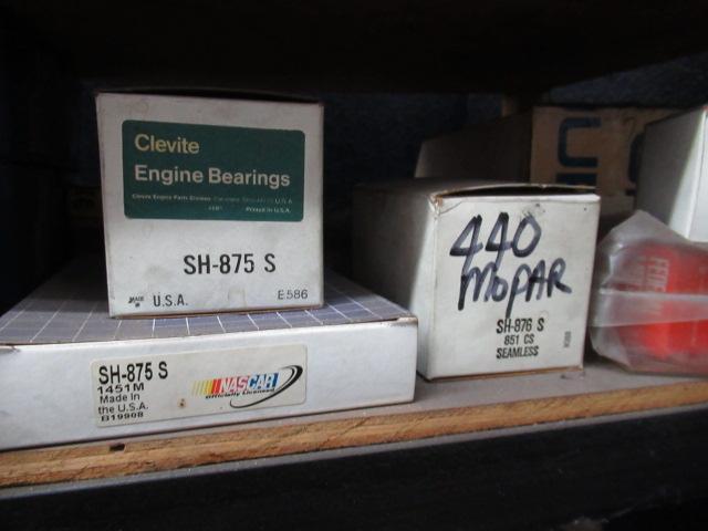 CONTENTS OF SHELF - ASSORTED ENGINE BEARINGS