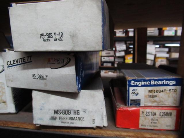 CONTENTS OF SHELF - ASSORTED ENGINE BEARINGS