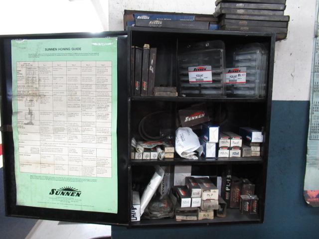 METAL CABINET W/ ASSORTED HONING STONES