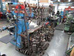 CRANKSHAFT RACK W/ ASSORTED CRANKSHAFT CORES