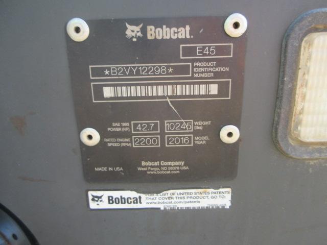 2016 BOBCAT E45 EXCAVATOR