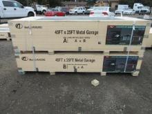 2025 KJ K4525 45' X 25' DOUBLE GARAGE STEEL BARN SHED (UNUSED)