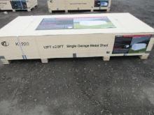 2025 ALL METAL K1220 12' X 20' SINGLE GARAGE METAL SHED (UNUSED)