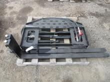 2025 FUTURE SKID STEER SIDE SHIFT FORK ATTACHMENT W/ 59'' X 3'' FORKS (UNUSED)