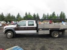 2008 FORD F-350 XLT CREW CAB FLATBED UTILITY TRUCK