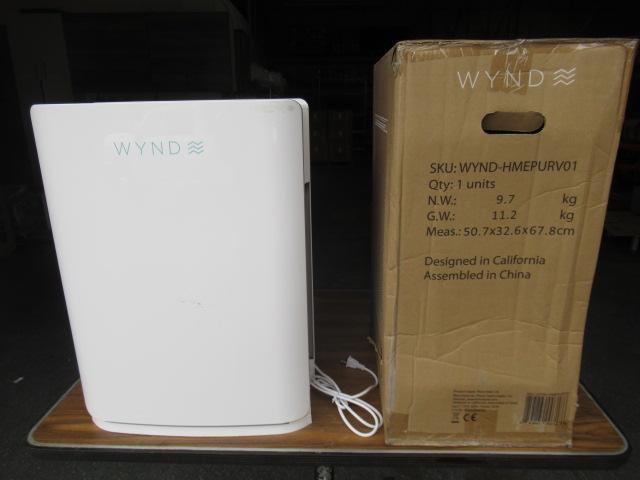 WYND MAX ROOM AIR PURIFIER W/ DOUBLE V SERIES HEPA FILTERS, PURIFIES 1200SQ FT IN 30 MIN, 24" H X