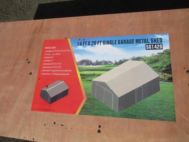 2025 SG1420 14' X 20' SINGLE GARAGE METAL SHED (UNUSED)