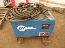 MILLER XMT-456-CC/CV DC INVERTER ARC WELDER W/ LEADS ON CART, ARC CONTROL, 3-PHASE