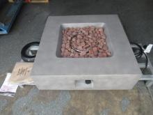 GRAND PATIO OUTDOOR PROPANE FIRE PIT (UNUSED), 35'' X 35'' X 10'' IGNITER, LAVA ROCK, PROPANE TANK