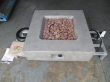 GRAND PATIO OUTDOOR PROPANE FIRE PIT (UNUSED), 35'' X 35'' X 10'' IGNITER, LAVA ROCK, PROPANE TANK