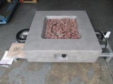 GRAND PATIO OUTDOOR PROPANE FIRE PIT (UNUSED), 35'' X 35'' X 10'' IGNITER, LAVA ROCK, PROPANE TANK