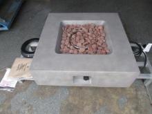 GRAND PATIO OUTDOOR PROPANE FIRE PIT (UNUSED), 35'' X 35'' X 10'' IGNITER, LAVA ROCK, PROPANE TANK