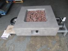 GRAND PATIO OUTDOOR PROPANE FIRE PIT (UNUSED), 35'' X 35'' X 10'' IGNITER, LAVA ROCK, PROPANE TANK