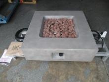 GRAND PATIO OUTDOOR PROPANE FIRE PIT (UNUSED), 35'' X 35'' X 10'' IGNITER, LAVA ROCK, PROPANE TANK